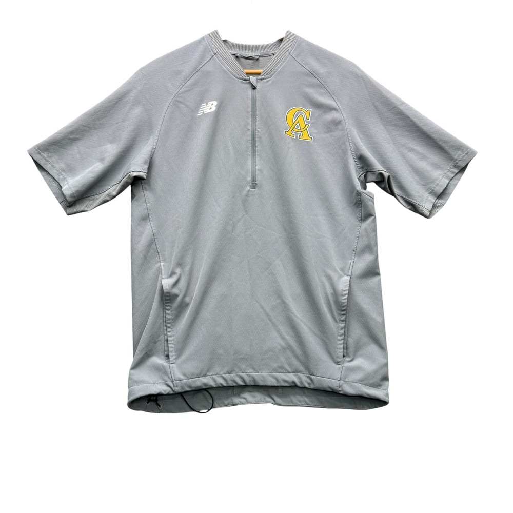 New Balance Central Arizona College Pullover Mens L Gray Short Sleeve Athletic